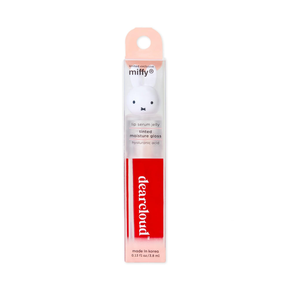 Dearcloud Miffy Lip Serum Jelly packaging recyclable and cruelty-free messaging.