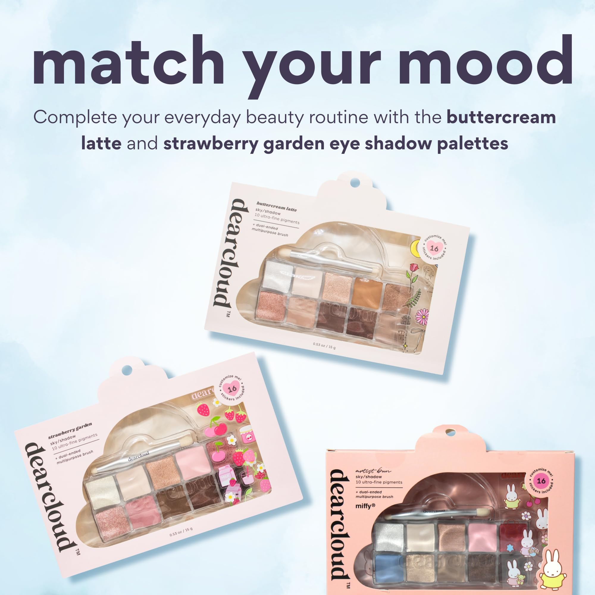 Dearcloud Miffy Sky Shadow sticker sheet enables personalized customization.