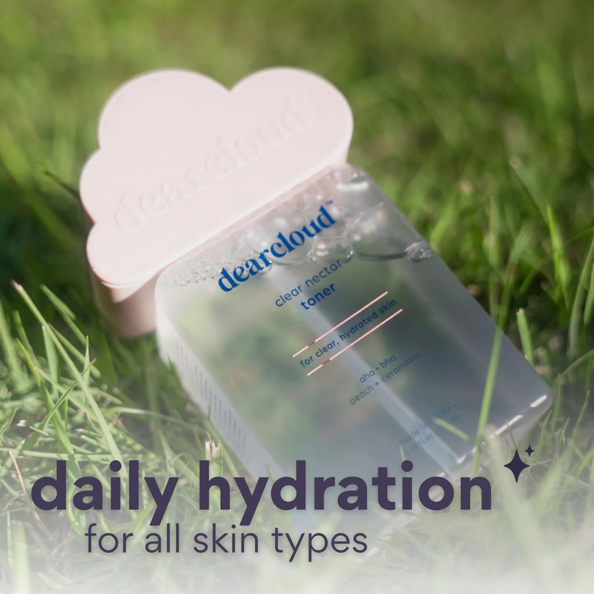 Toner bottle with pump from Dearcloud for easy dispensing.