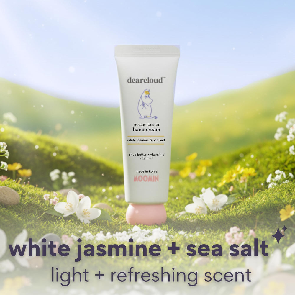 Dearcloud White Jasmine Sea Salt fragrance bottle conveys calming scent for daily rituals