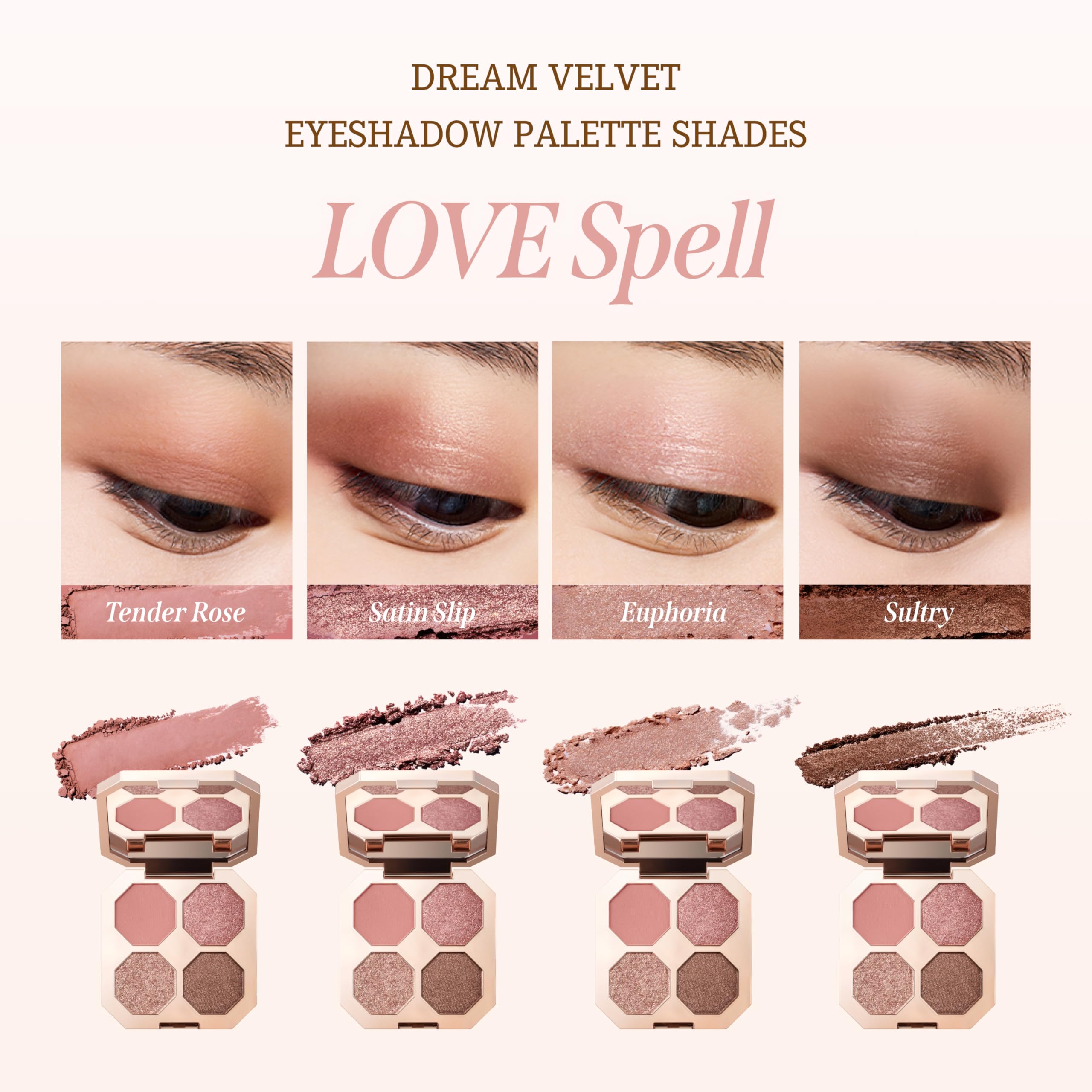 Dear Dahlia Dream Velvet shimmer shades catch light for multidimensional sparkle.