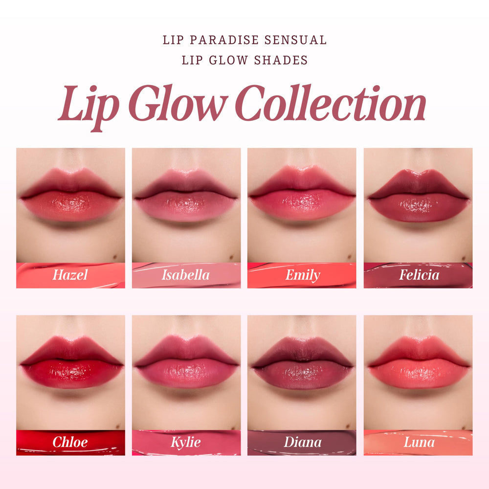Dear Dahlia Lip Paradise showcases a sheer rose-tinted glow on lips.