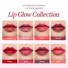 Dear Dahlia Lip Paradise showcases a sheer rose-tinted glow on lips.