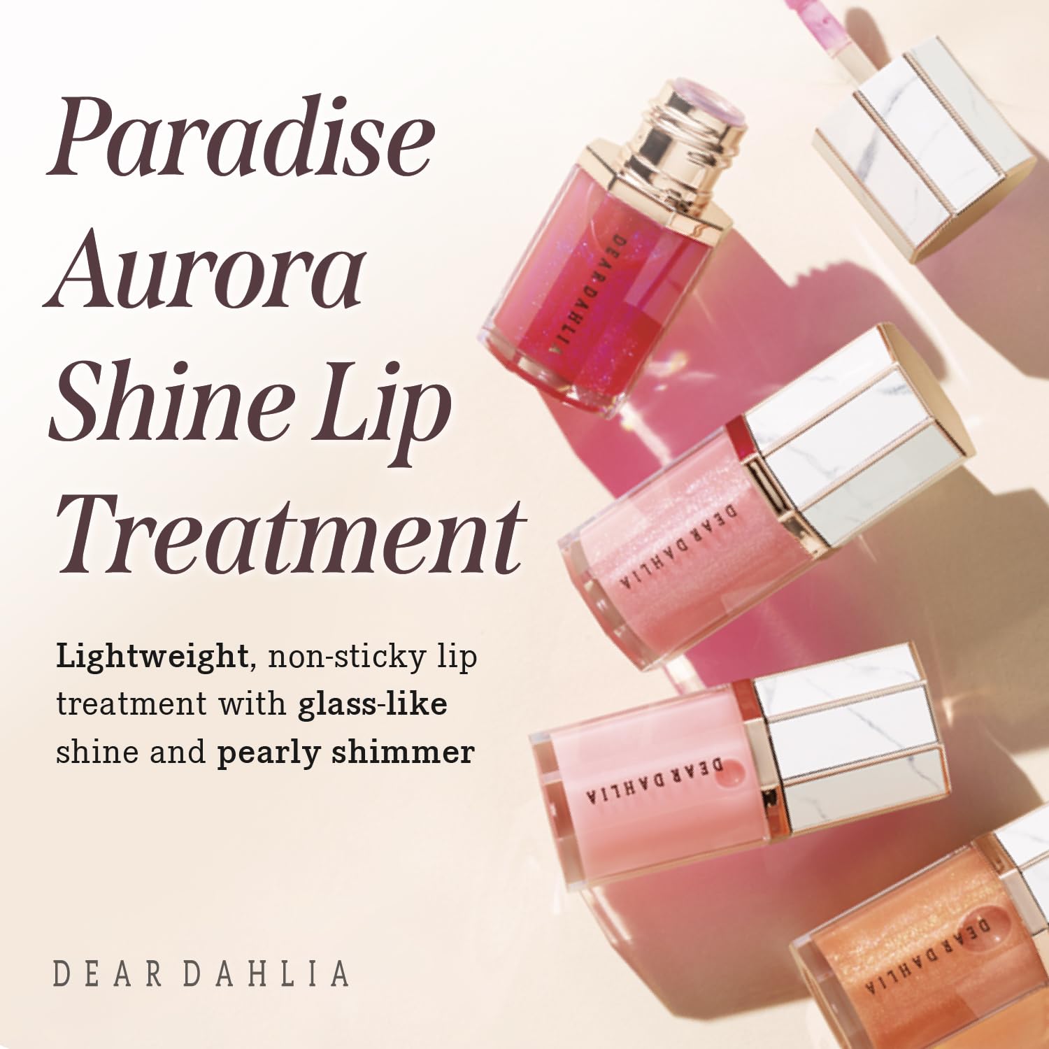 DEARDAHLIA Paradise Aurora 3D Sparkle Lip creates luminous dimension and glow.