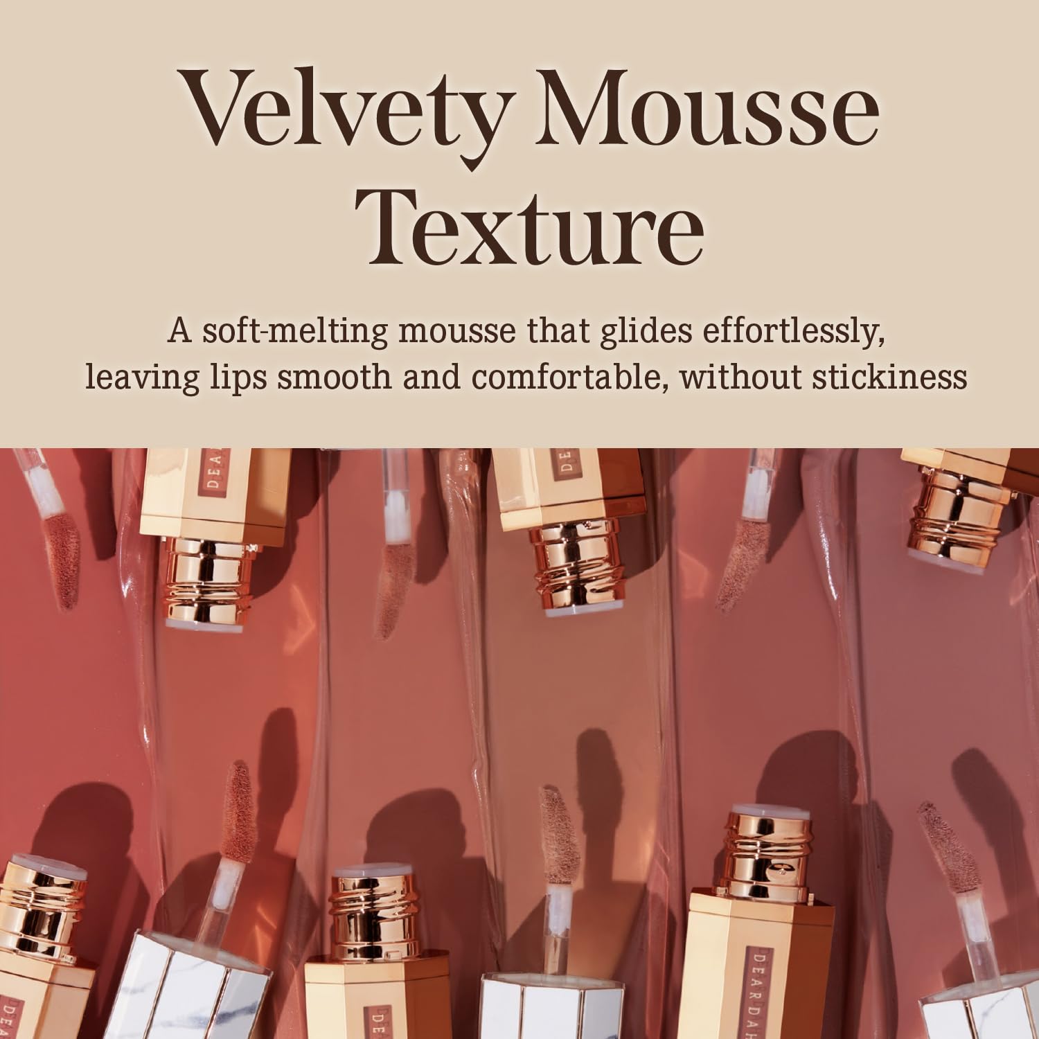 Dear Dahlia Paradise Dream Velvet Lip Mousse Ballet vegan ingredients with organic oils and butters nourish.