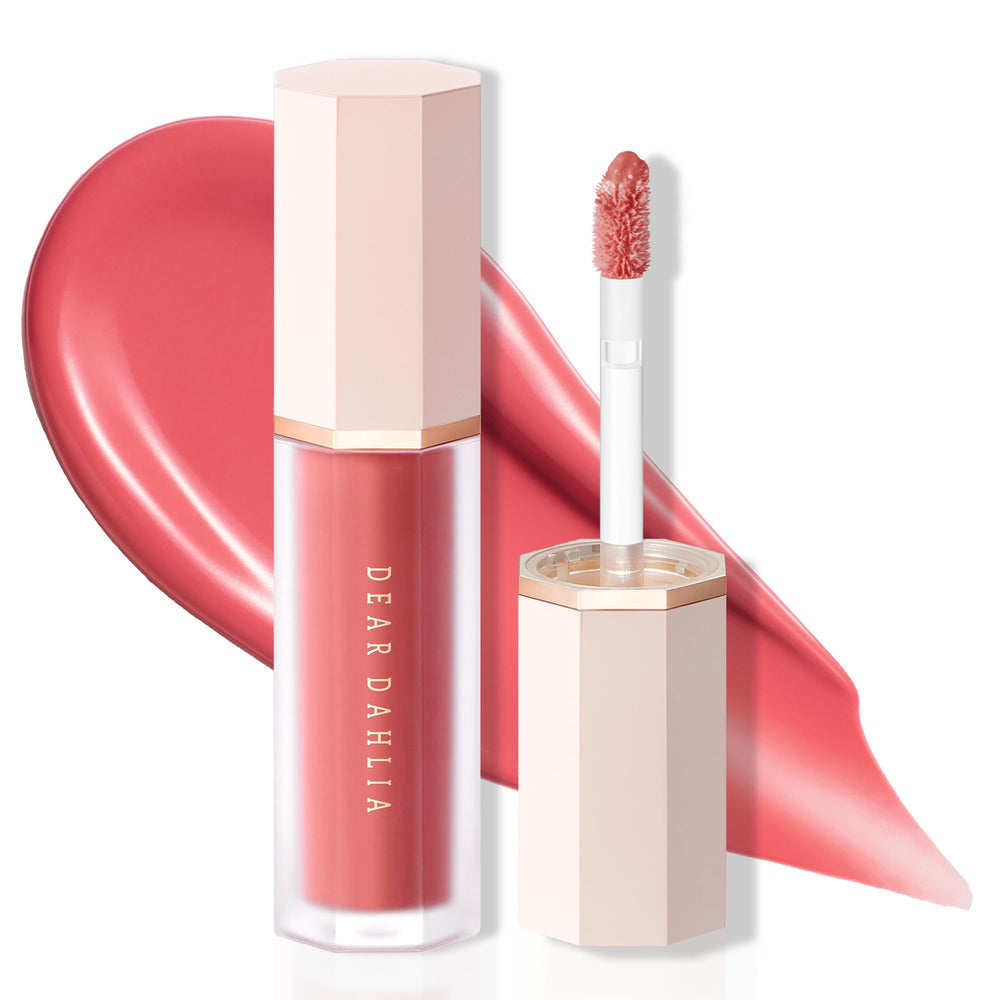 DEAR DAHLIA Petal Drop Blush bottle close-up, showing a lightweight, hydrating formula.
