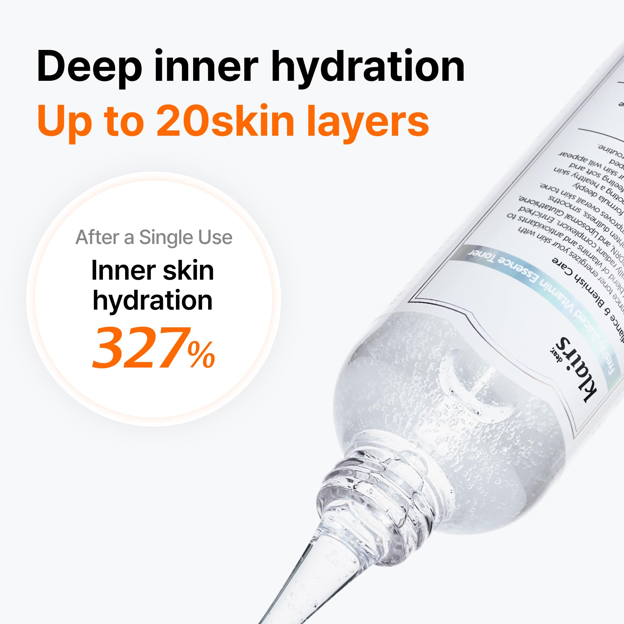 DearKlairs fragrance-free label close-up emphasizes sensitive-skin friendly formula