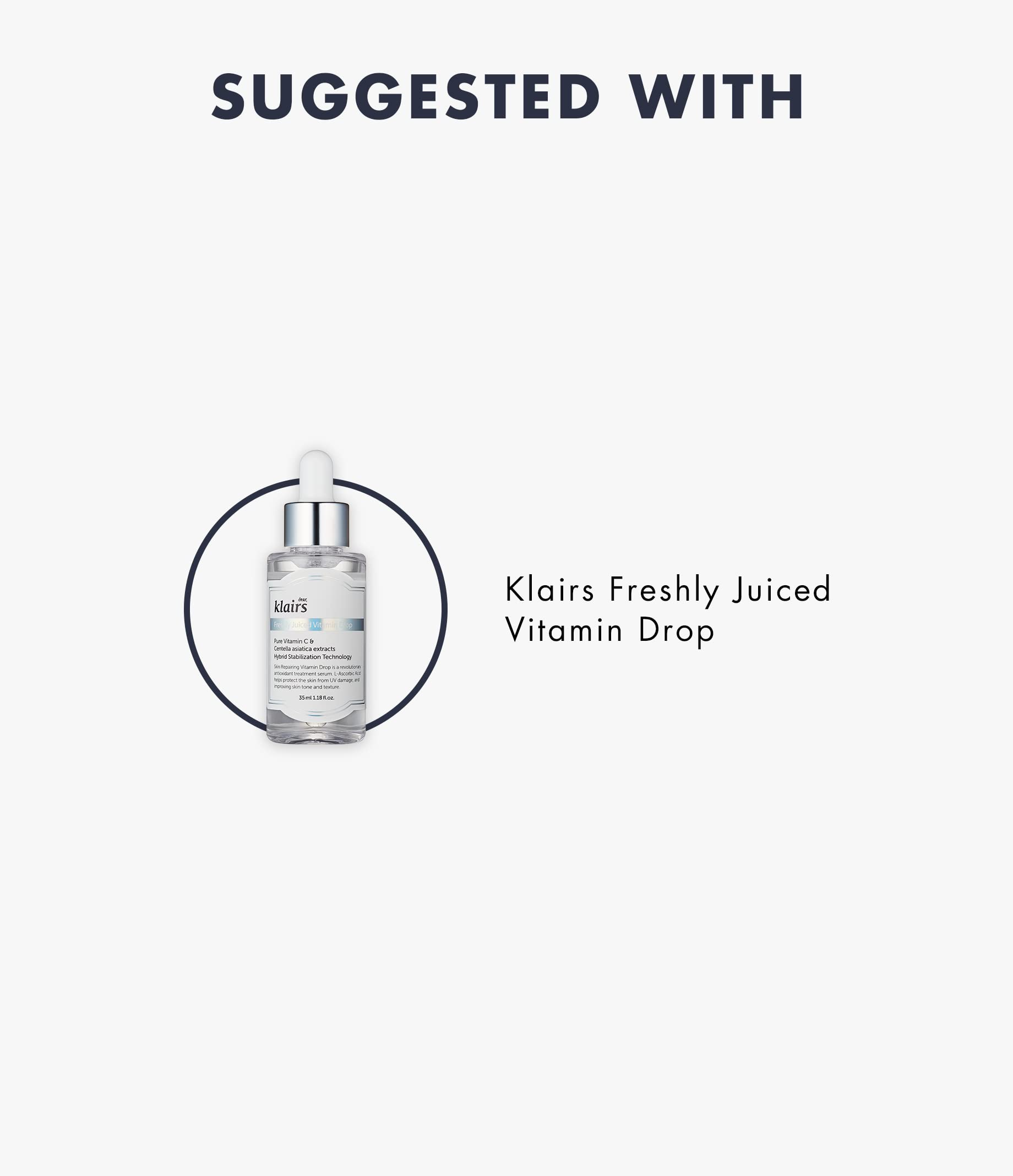 Close-up of DearKlairs ingredients emphasizing vitamins E and C synergy
