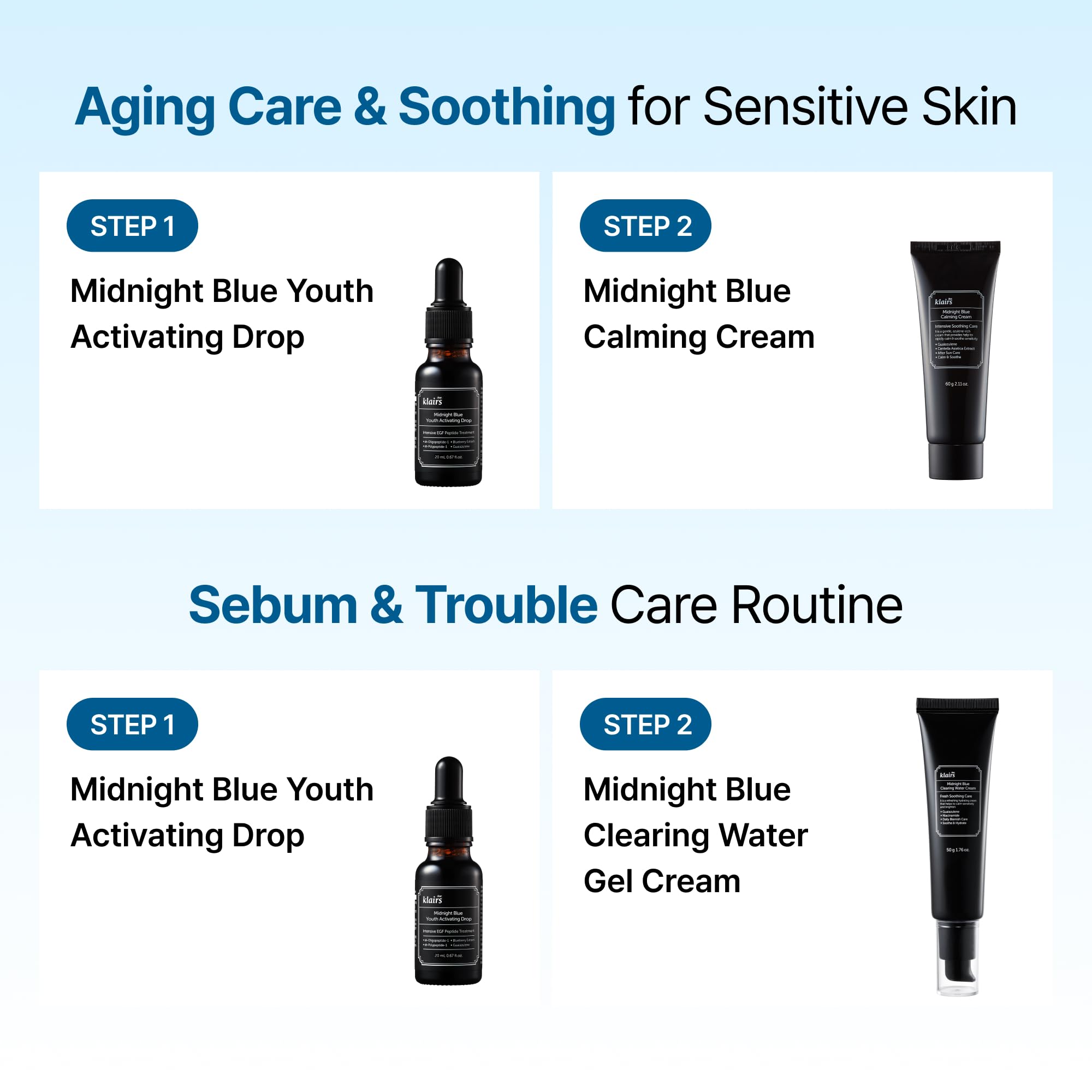 DearKlairs Midnight Blue near eyes, gentle care may support redness around the eye area.
