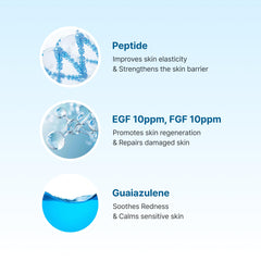 DearKlairs Midnight Blue ingredients featuring guaiazulene for redness soothing.