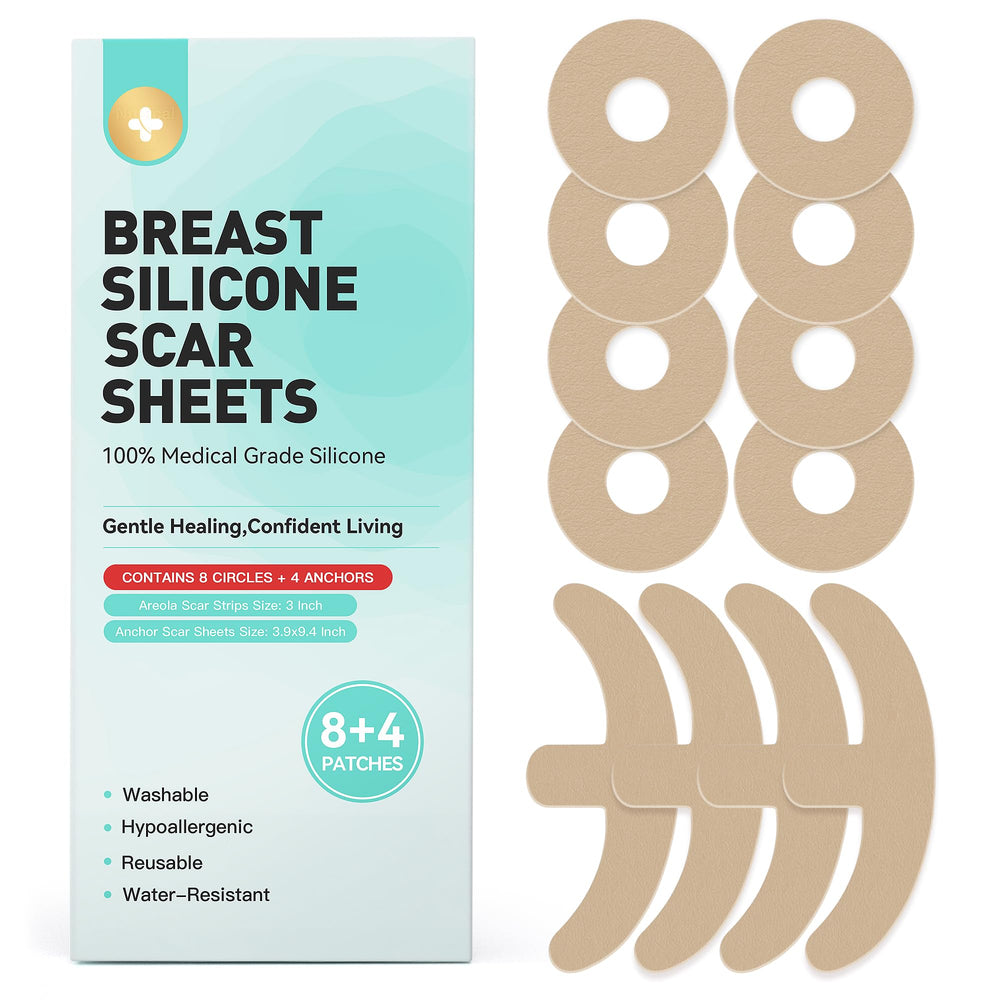 DEBOOB breast silicone scar sheets areola circle close-up for comfortable scar care