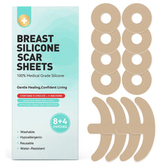 DEBOOB breast silicone scar sheets areola circle close-up for comfortable scar care