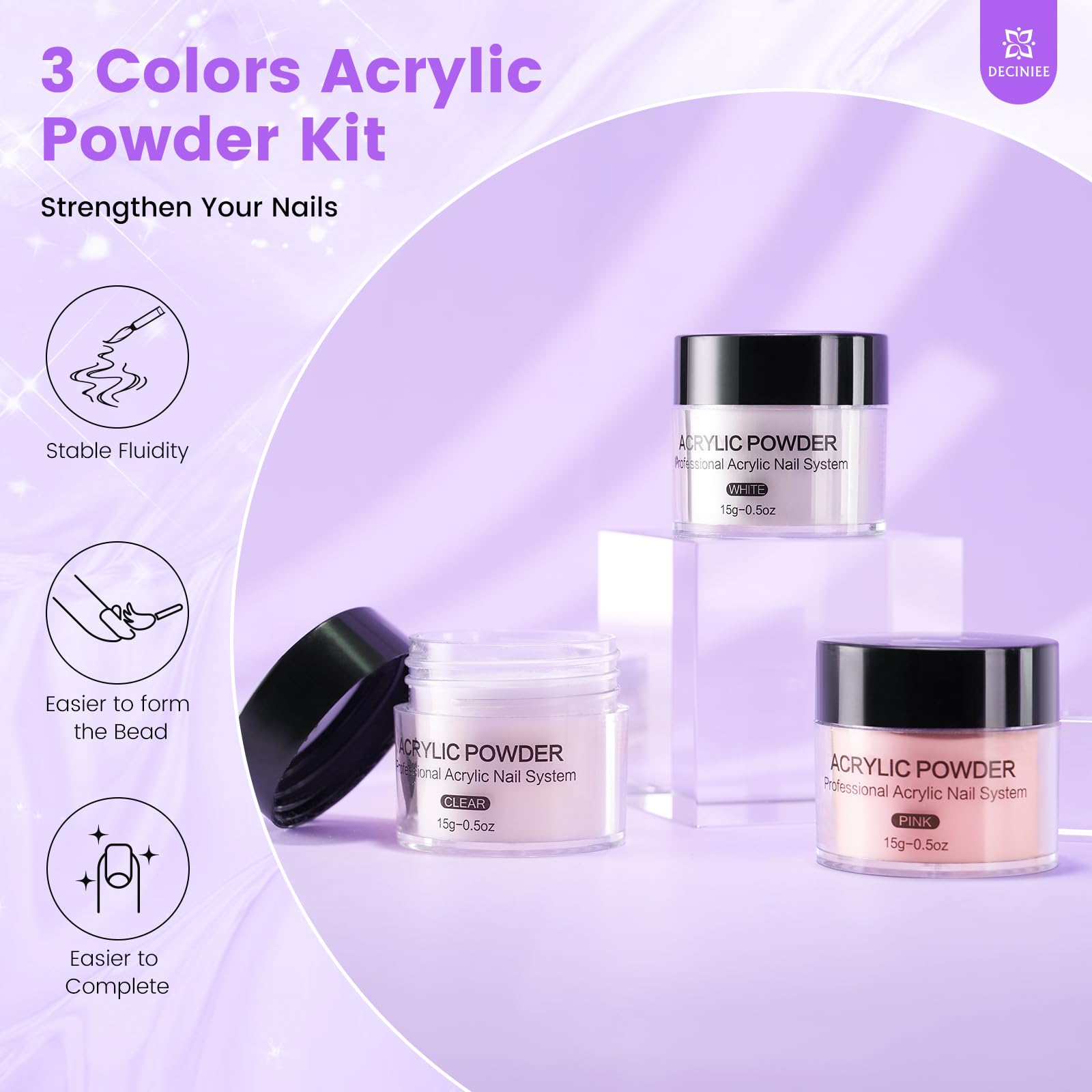Deciniee 70ml acrylic liquid for smooth monomer applications