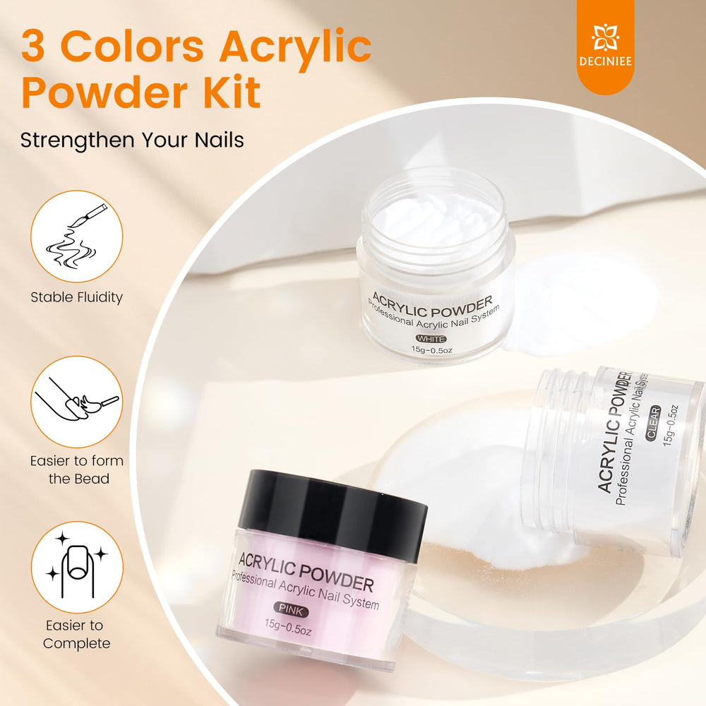 Deciniee 70ml acrylic liquid bottle for smooth, even nail mixes.