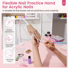 Deciniee acrylic nail powder and liquid set for smooth color application.