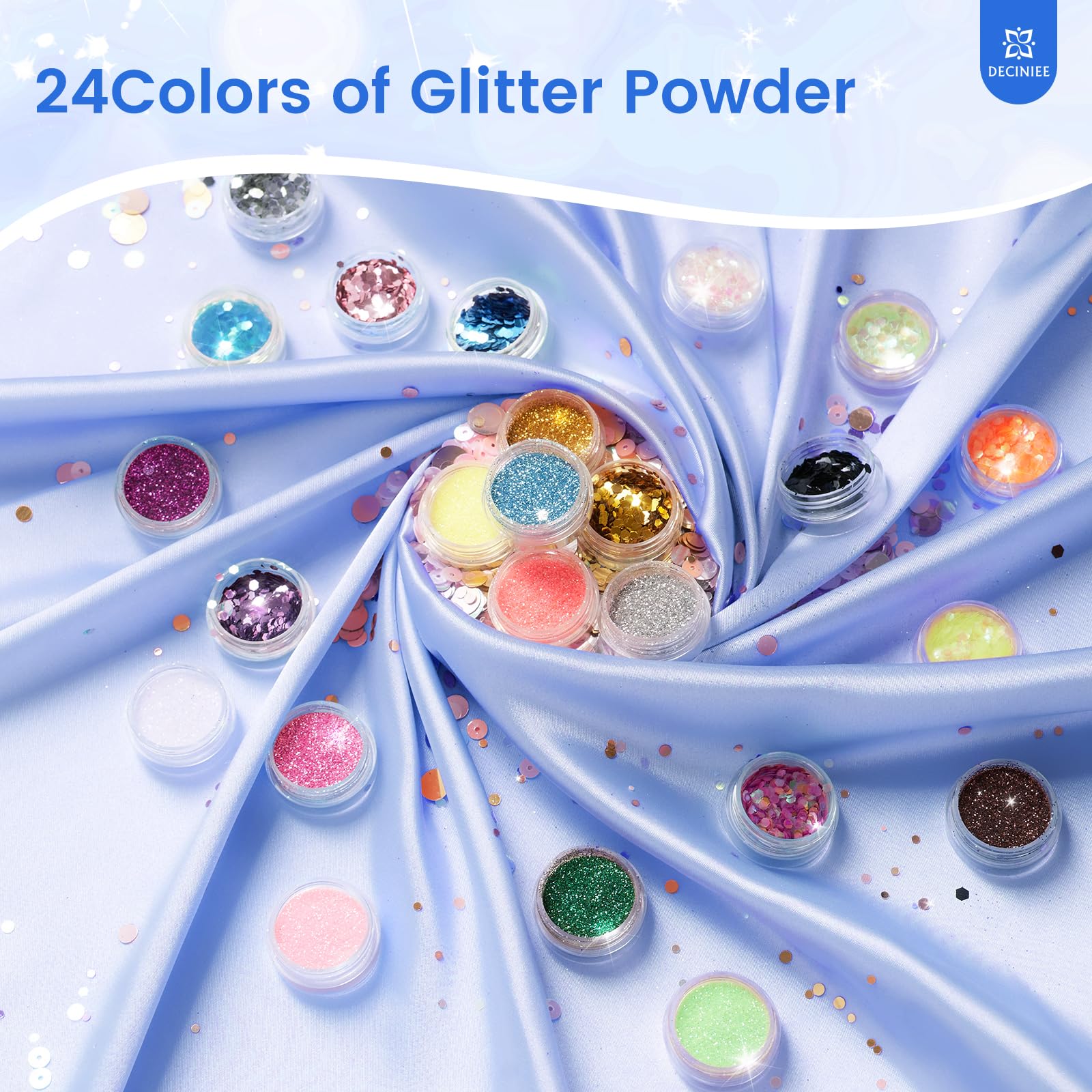 Deciniee acrylic powder colors offer versatile design options