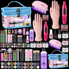 Deciniee beginner nail kit blue contents for home nail art practice