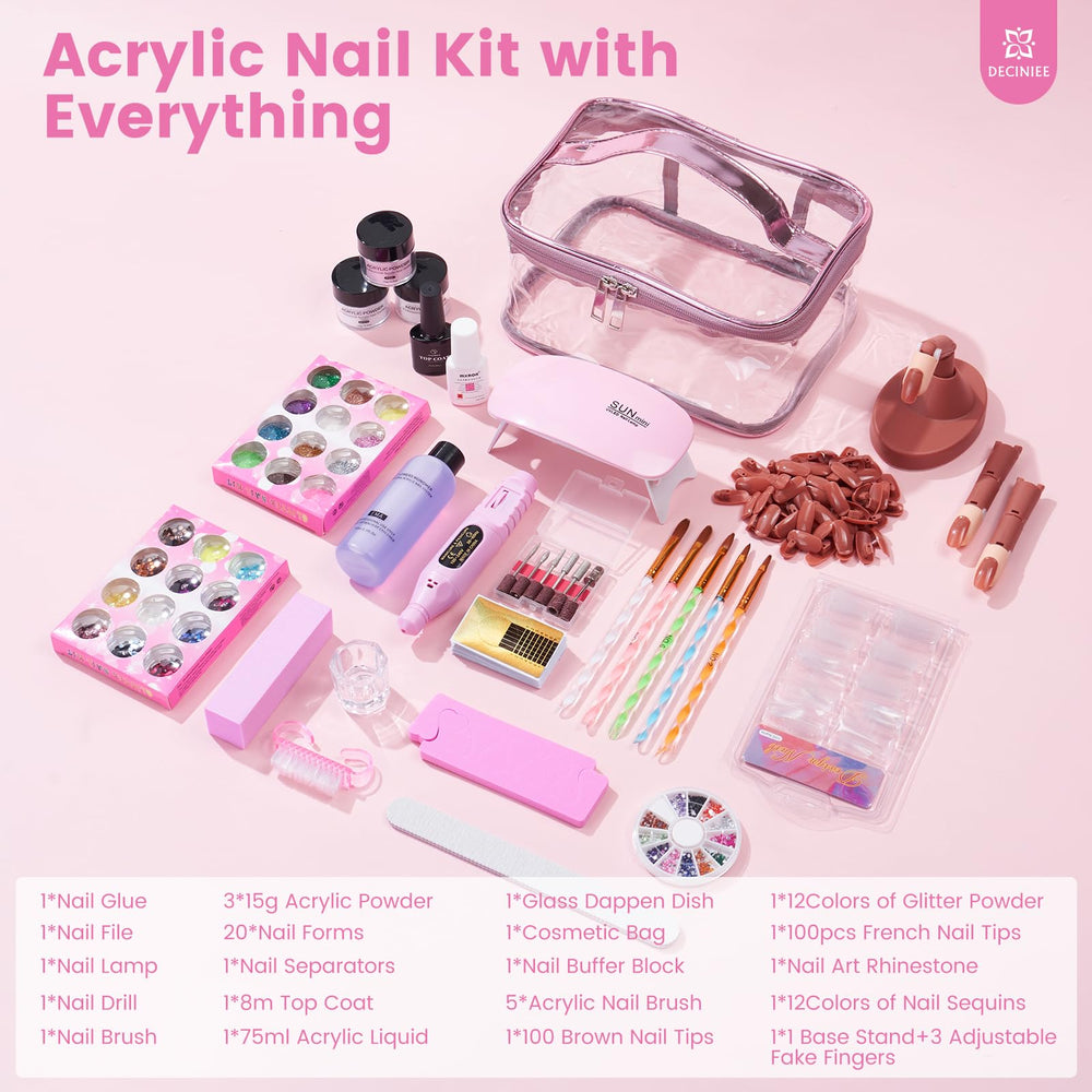 Deciniee beginner acrylic liquid and powder set for smooth application
