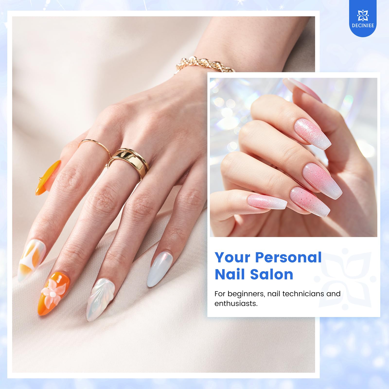 Deciniee nail tips forms enable reusable, adjustable practice