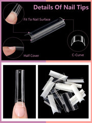 Deciniee 12-sizes nail tips with pre-numbered 0-11 for quick fit.