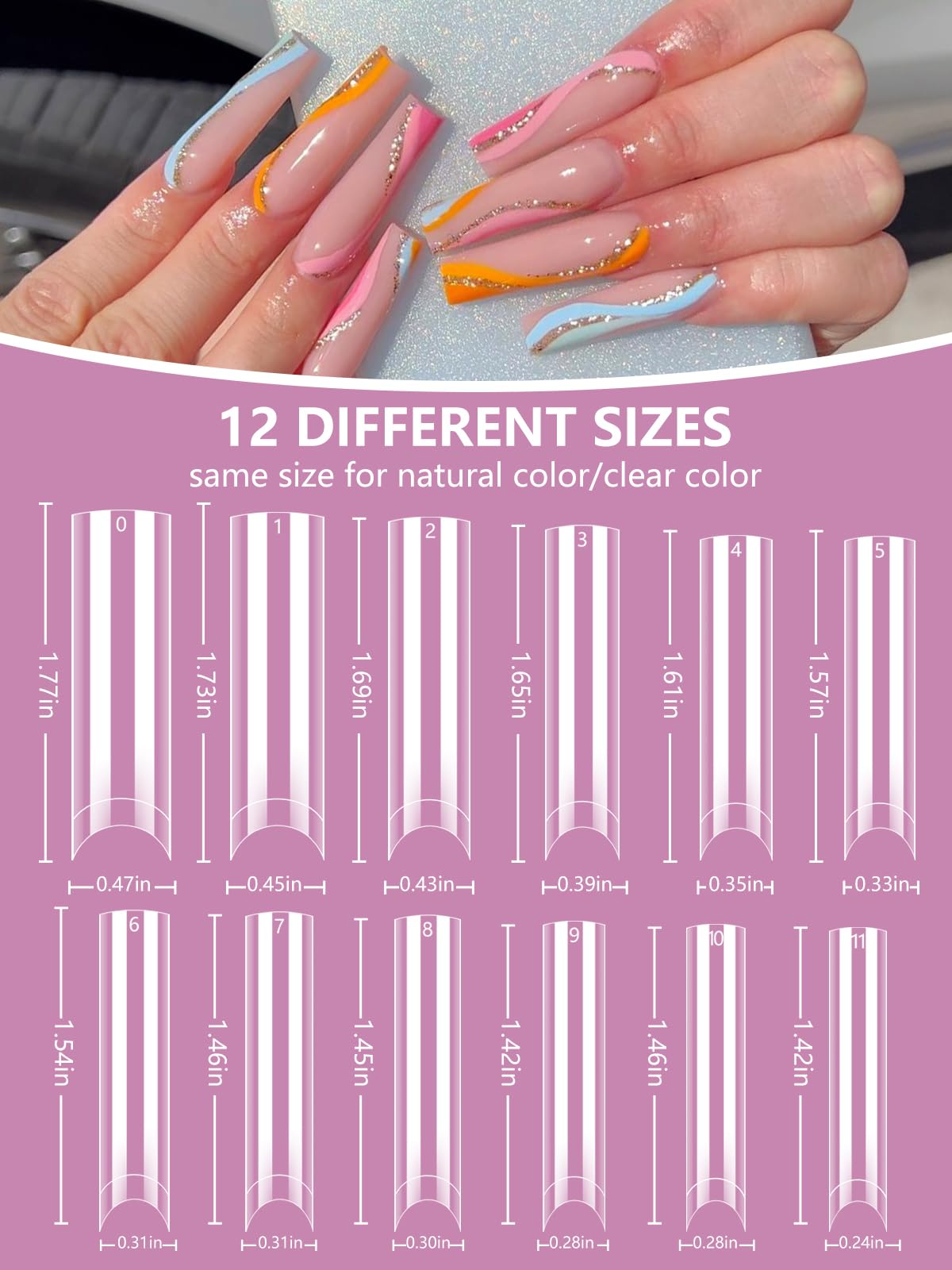 Deciniee glue included with nail tips for fast, secure adhesion.