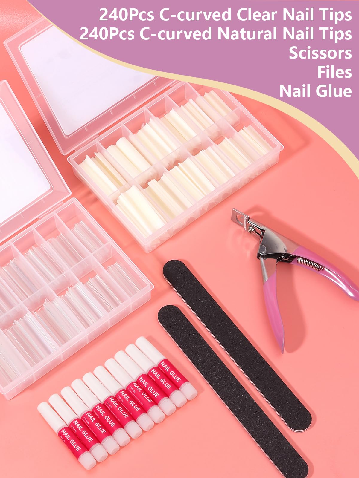 Deciniee nail tips ideal for professionals and DIY at home.