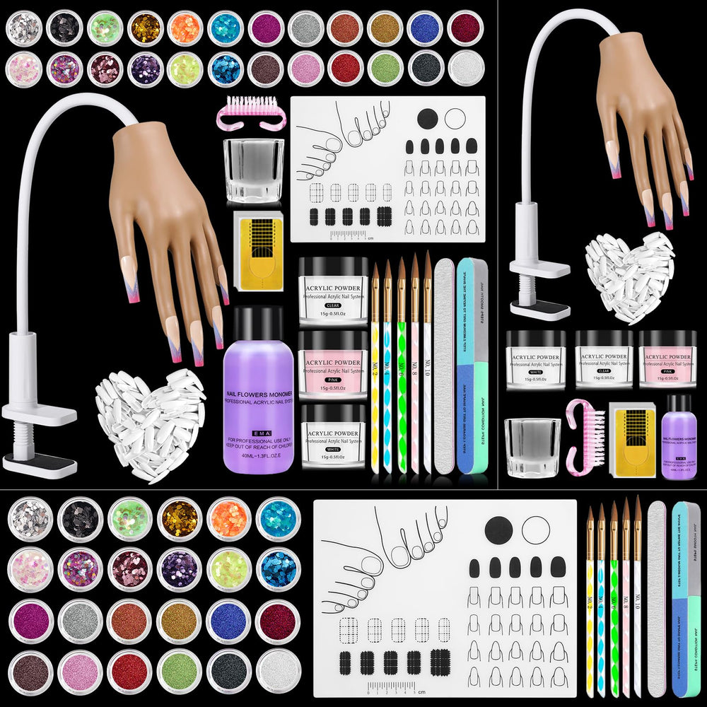 Deciniee practice hand silicone nail mannequin with bendable fingers for realistic nail art practice.