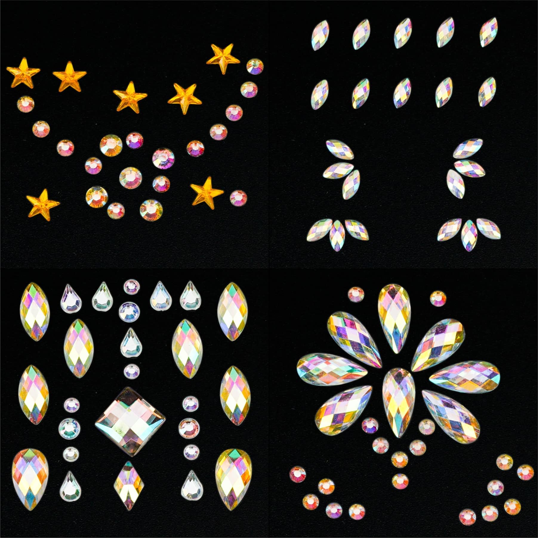 DECOYARDOO crystal stickers on chest for bold patterns.