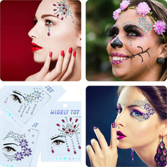 DECOYARDOO eye-and-face adhesive gems provide quick, secure party makeup.