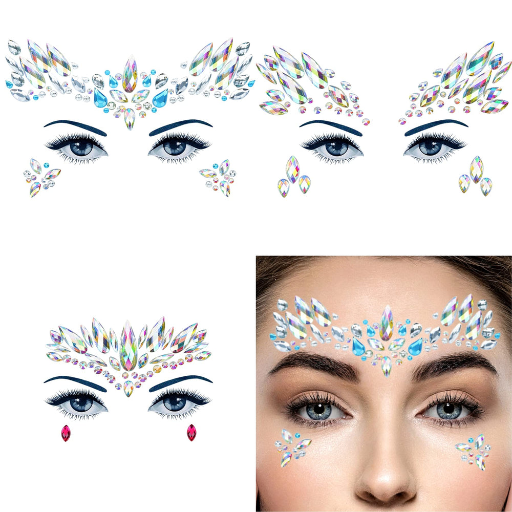 DECOYARDOO reusable face jewels with pre-attached glue