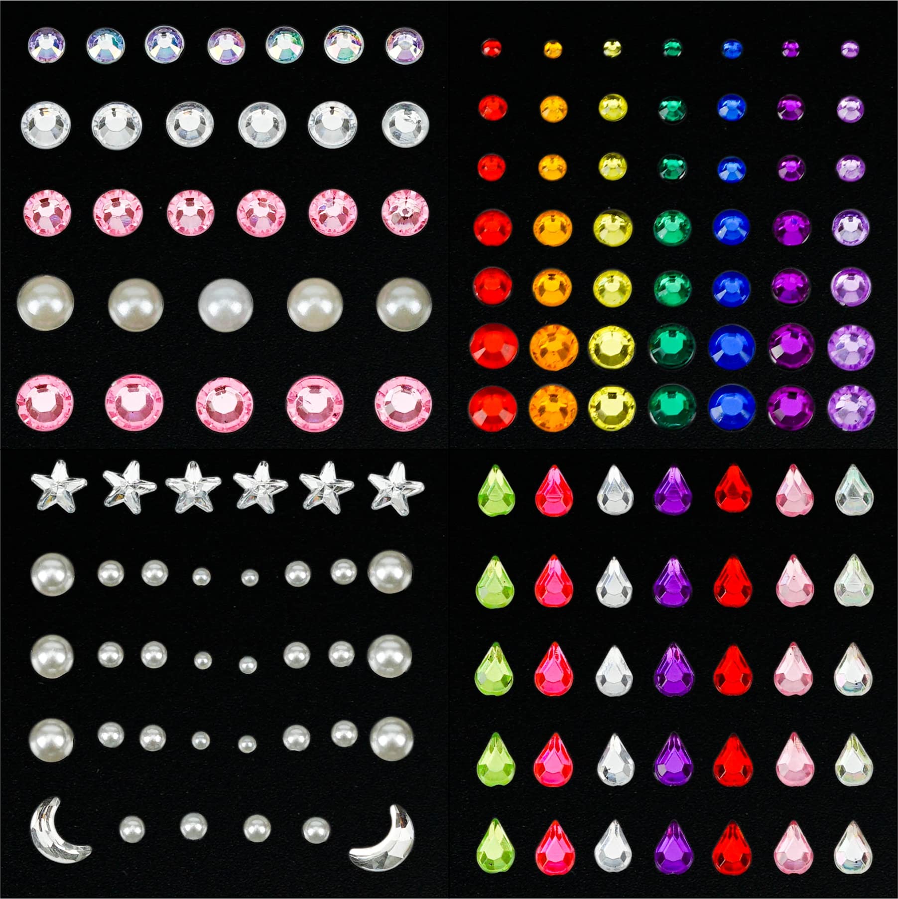 DECOYARDOO sparkly stickers on nails and skin for sparkle.