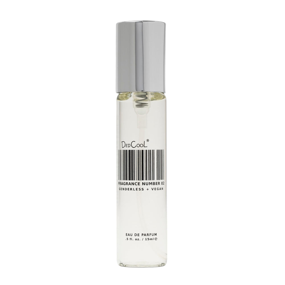 DedCool Eau de Parfum bottle close-up showing sandalwood notes for evenings.