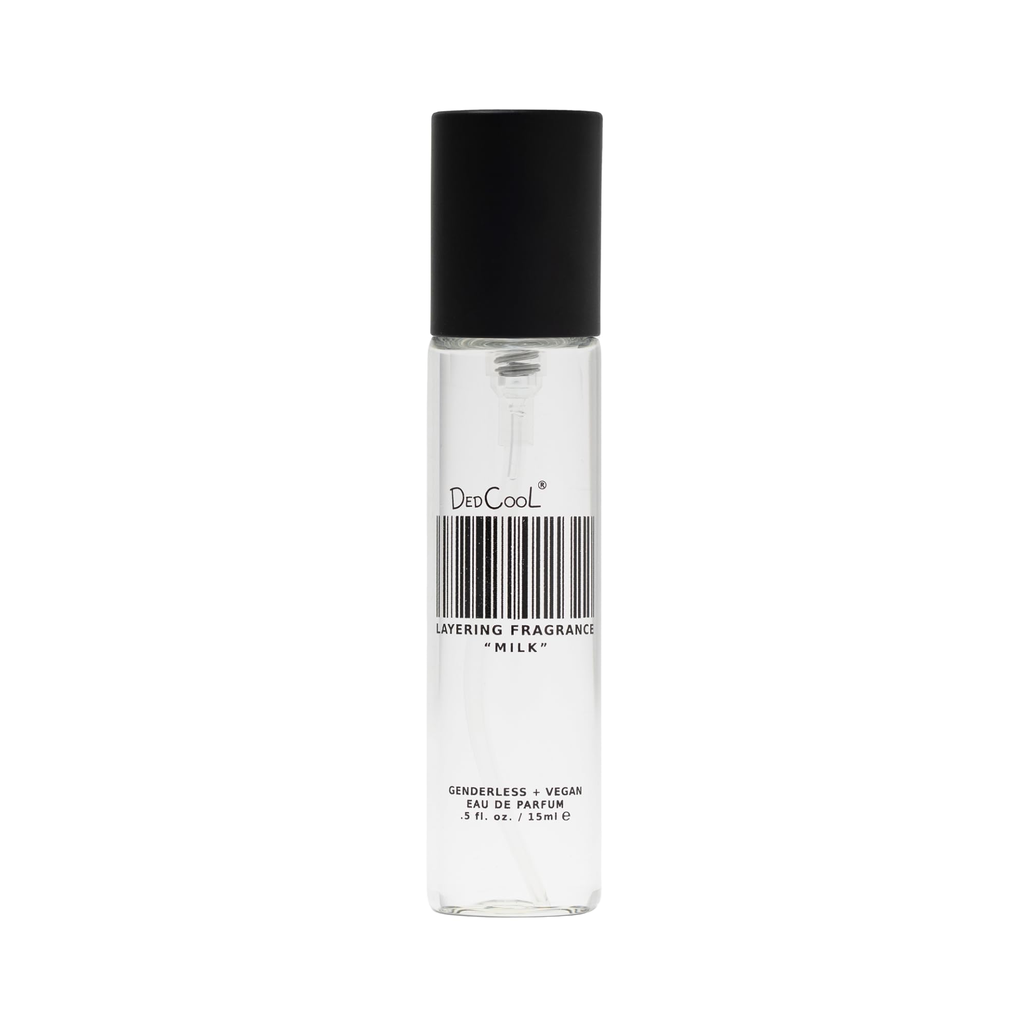 DedCool Milk bottle closeup showing fresh citrus and floral notes for daytime elegance
