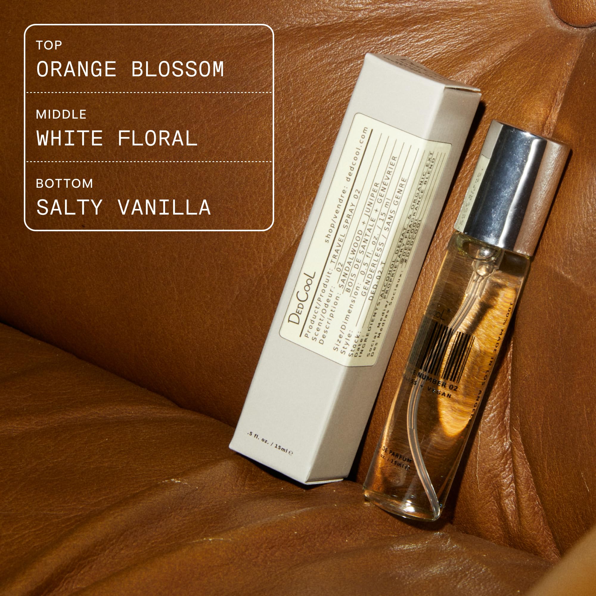 Travel-size bottle fits in bags for on-the-go scent.
