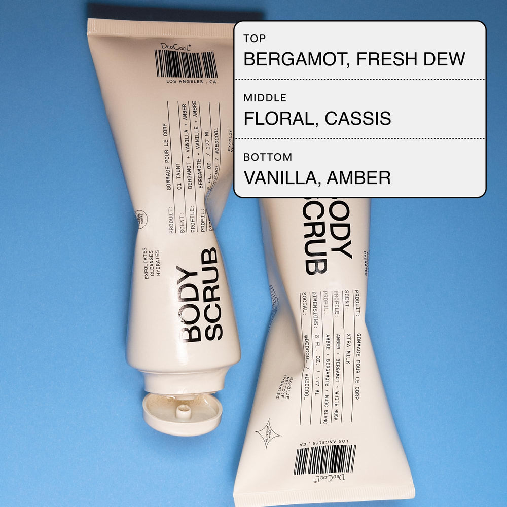 DedCool Taunt scent blend of bergamot and vanilla evokes spa-like self-care.