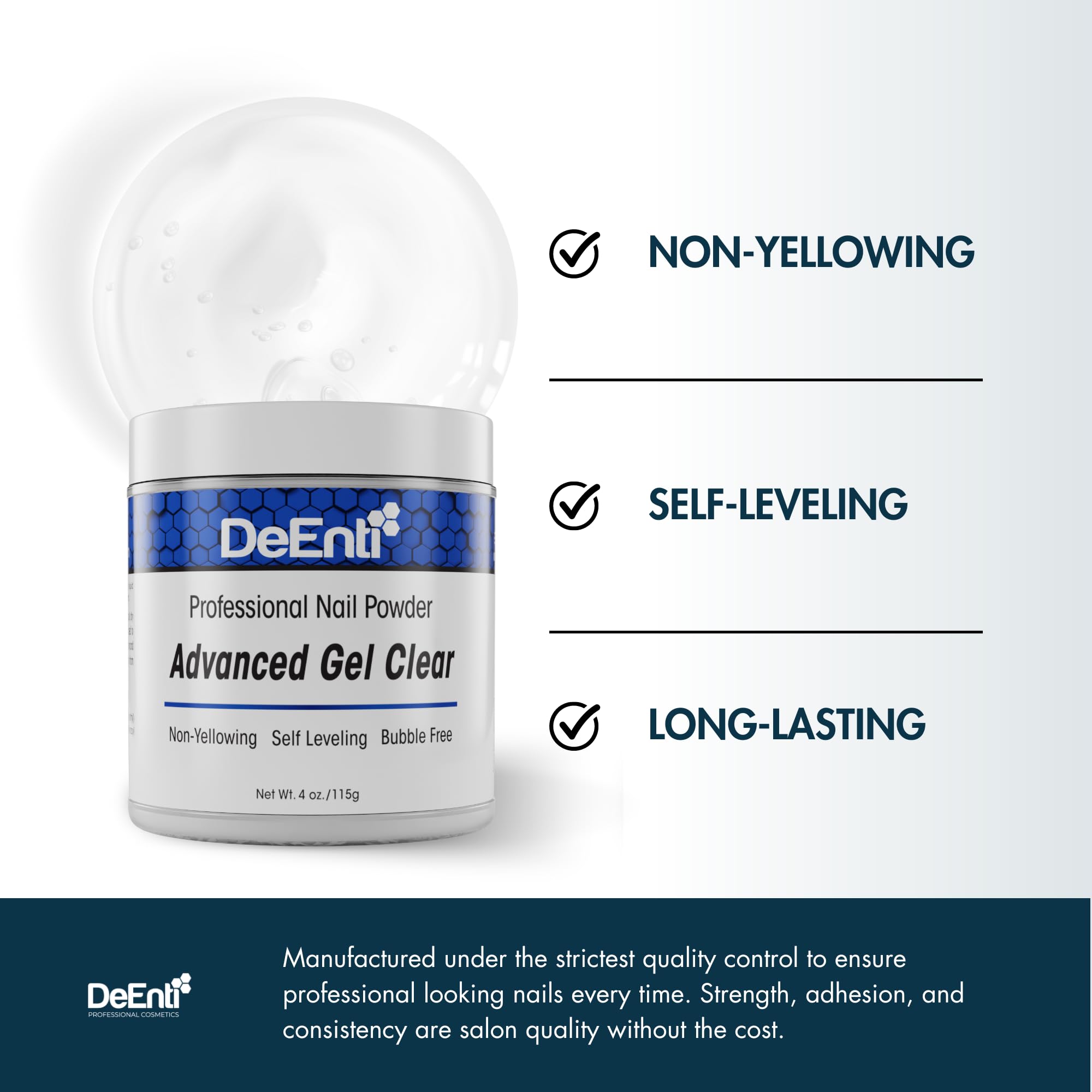 DeEnti 4oz powder delivers long-lasting, chip-resistant results for durable manicures.