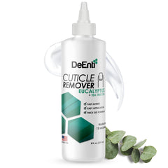 DeEnti instant cuticle remover gel bottle pour for quick, precise cuticle care.