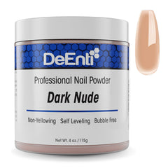 DeEnti Dark Nude acrylic powder bottle close-up for a professional finish.