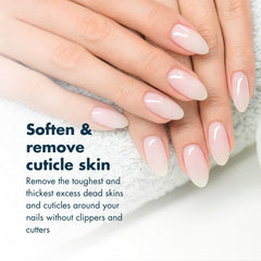 DeEnti gel works in 15 seconds to soften cuticles and hangnails.