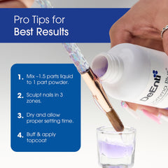 Bottle shows fast-drying Nomma Plus liquid for strong adhesion.