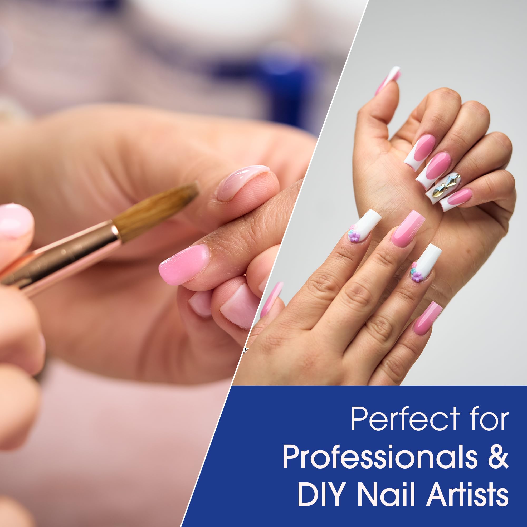 Non-yellowing Nomma Plus formula preserves true color on nails.