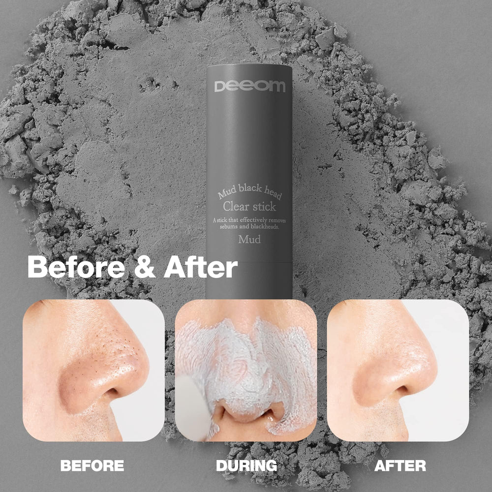 DEEOM Blackhead Remover Stick exfoliation powder close-up with walnut particles