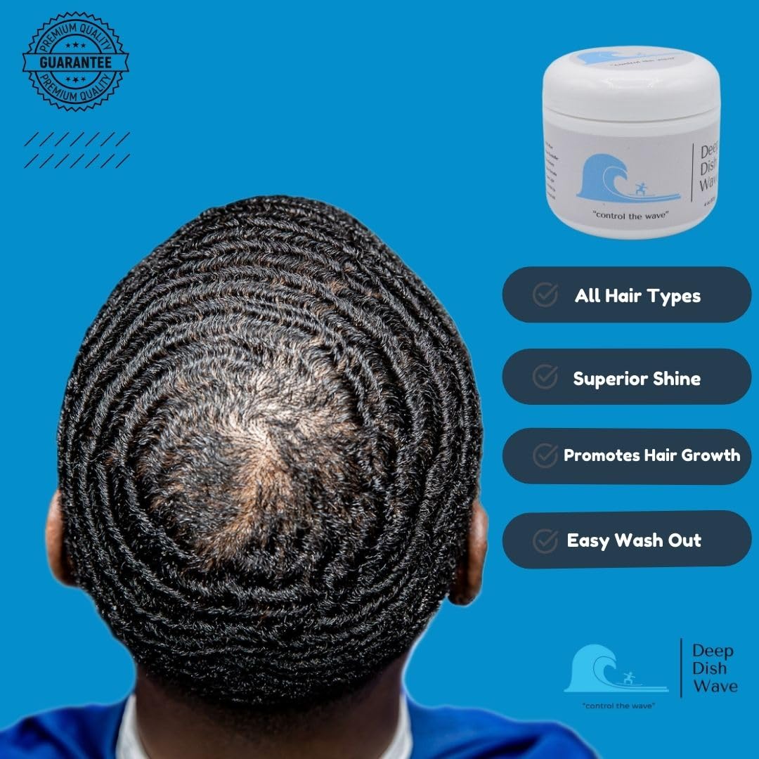 Deep Dish Wave Pomade organic oils support healthier-looking hair.