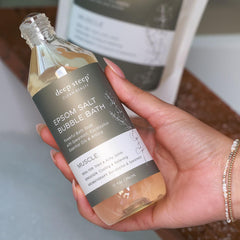 Deep Steep Bubble Bath enriched with coconut and argan oil for soft, hydrated skin.