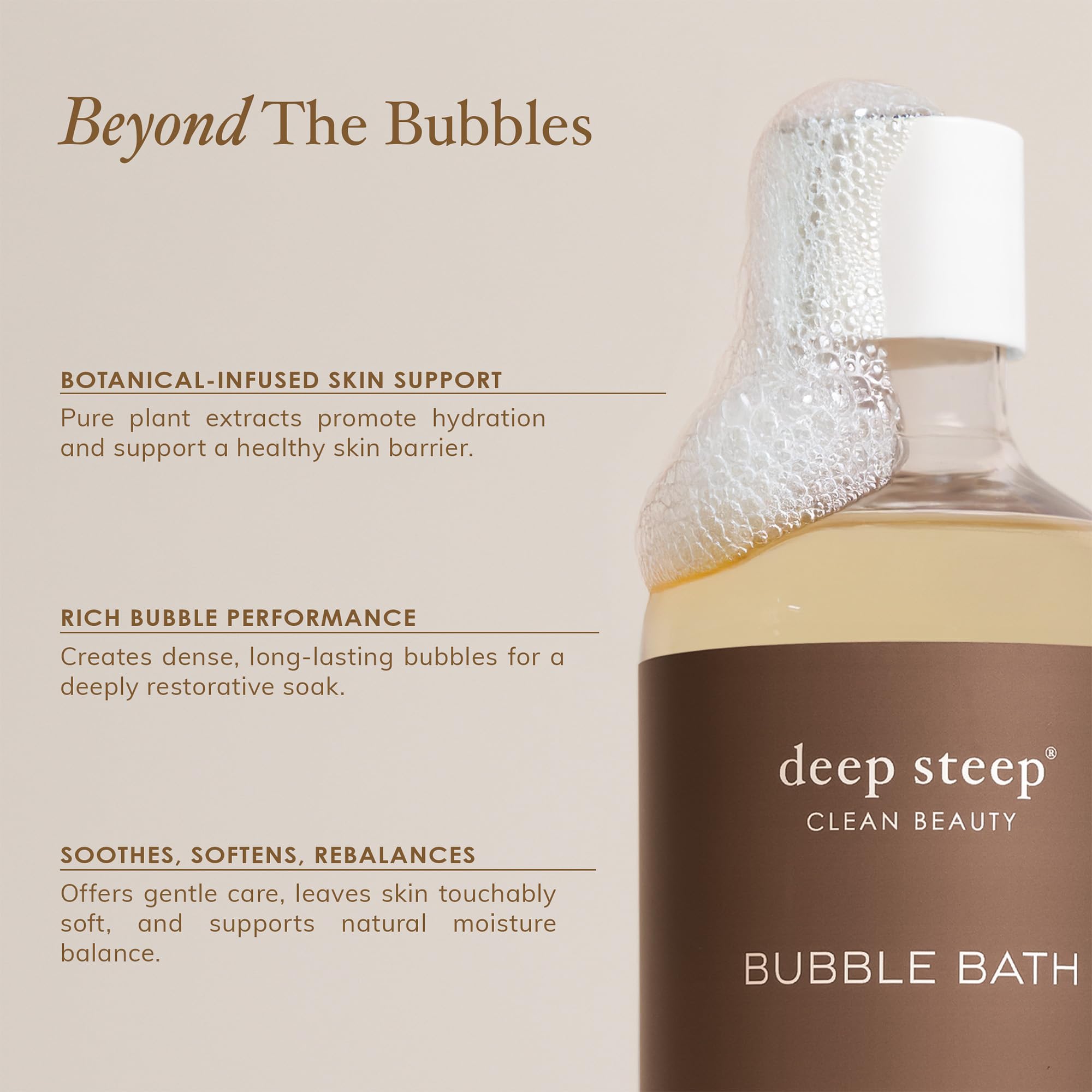Deep Steep Bubble Bath Lavender Chamomile tub-scene promoting relaxation after work.