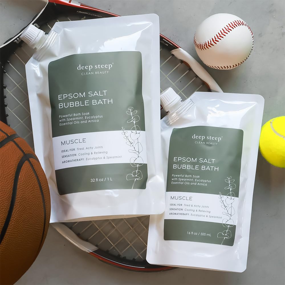 Deep Steep Bubble Bath with a mild formula suitable for sensitive skin.