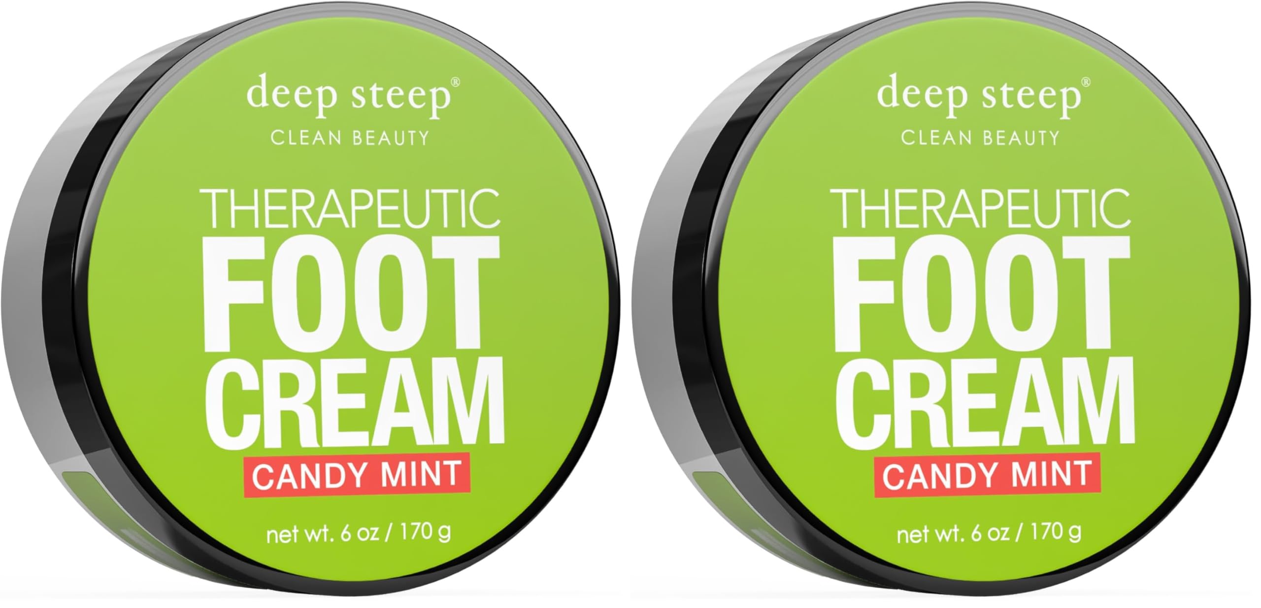 Deep Steep Candy Mint Foot Cream pack of two bottle close-up for rich hydration