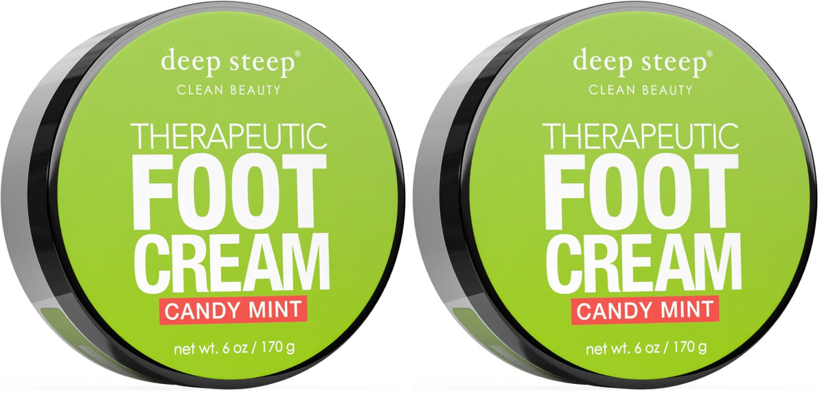 Deep Steep Candy Mint Foot Cream pack of two bottle close-up for rich hydration