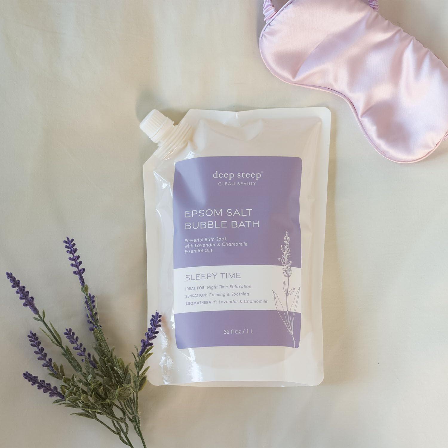 Bubble bath highlights essential oils promoting relaxation
