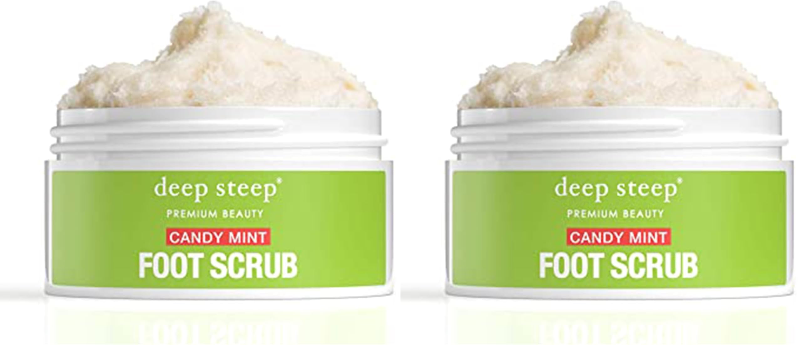 Deep Steep Foot Scrub mint texture close-up showing exfoliating grains